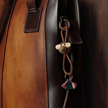 Kay Bojesen Monkey Bag Charm, Gold/Natural Leather
