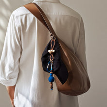 Kay Bojesen Monkey Bag Charm, Gold/Natural Leather