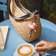 Kay Bojesen Bird Bag Charm, Rose/Natural Leather