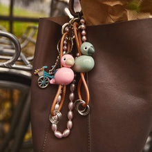 Kay Bojesen Bird Bag Charm, Green/Natural Leather