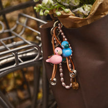 Kay Bojesen Bird Bag Charm, Rose/Natural Leather