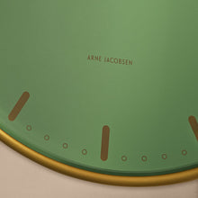 Arne Jacobsen City Hall Wall Clock, Large, Green, Ø: 11.4”