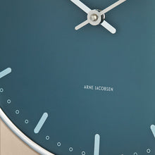 Arne Jacobsen City Hall Wall Clock, Large, Blue, Ø: 11.4”