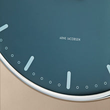 Arne Jacobsen City Hall Wall Clock, Large, Blue, Ø: 11.4”
