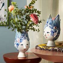 Bjørn Wiinblad Titania Vase, Blue, H: 9.8"