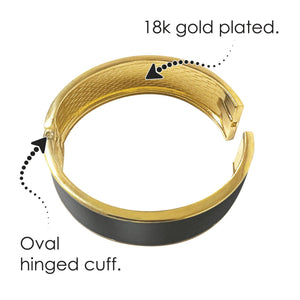 van Gogh Irises Fine Art Hinged Cuff Gold Bangle Bracelet