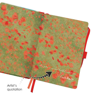 Dot Grid Artist Bullet Journal - Monet Poppy Field