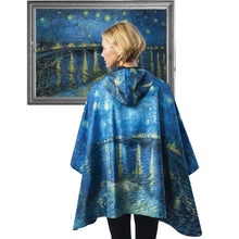 van Gogh Over the Rhone Womens Rain Cape - Rainproof Breathable Rain Poncho