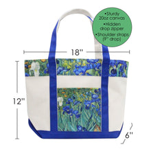 van Gogh Irises Large Shoulder Strap Canvas Boat Tote