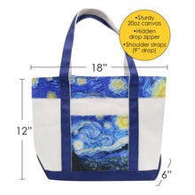 van Gogh's Starry Night Large Shoulder Strap Canvas Boat Tote