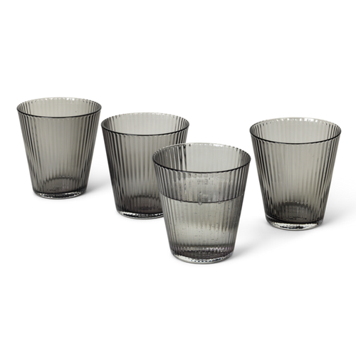 Rosendahl GC Nouveau Tumbler Smoke 4 Pcs H 3.7in Dia 3.5in 8.8 oz