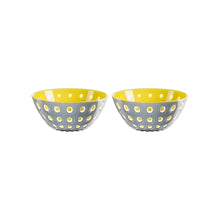 Guzzini Le Murrine Set of 2 Bowls 12 cm / 4.7 in - Grey / White / Yellow