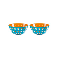 Guzzini Le Murrine Set of 2 Bowls 12 cm / 4.7 in - Blue / White / Orange
