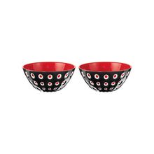 Guzzini Le Murrine Set of 2 Bowls 12 cm / 4.7 in - Black / White / Transparent Red
