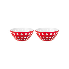 Guzzini Le Murrine Set of 2 Bowls 12 cm / 4.7 in - Red / White / Transparent