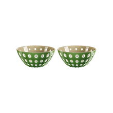 Guzzini Le Murrine Set of 2 Bowls 12 cm / 4.7 in - Sand / White / Moss Green