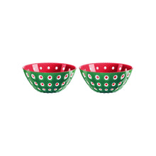 Guzzini Le Murrine Set of 2 Bowls 12 cm / 4.7 in - Red / White / Emerald