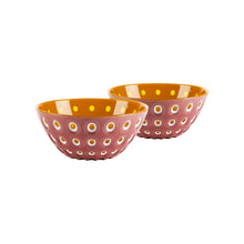 Guzzini Le Murrine Set of 2 Bowls 12 cm / 4.7 in - Mauve / White / Caramel