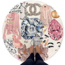 Bougie Women Nuevo Pink White Round Cloud Area Rug