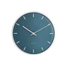 Arne Jacobsen City Hall Wall Clock, Medium, Blue, Ø: 8.3”