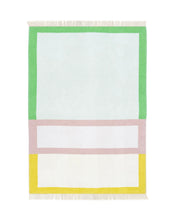 Blanket COLOR BLOCK No. 2 Yellow / Green and Lilac 4.25 x 6.5ft