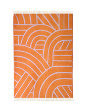 Blanket LINES Lilac / Orange 4.25 x 6.5ft