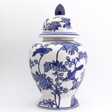 Blue Garden Bird and Blossom Ginger Jar