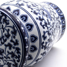 Blue Garden White Lotus Podium Stool