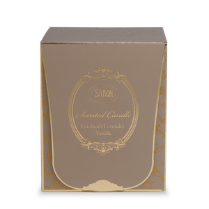Glass Candle Patchouli Lavender Vanilla Large