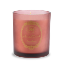 Glass Candle Green Rose