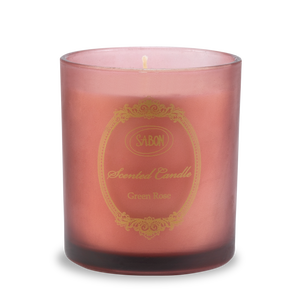 Glass Candle Green Rose