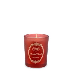 Mini Glass Candle Green Rose