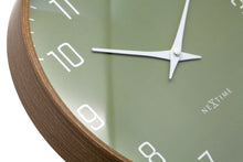 Modern Wall clock, Silent, 12" wood-tone frame - LYRA