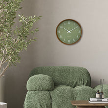 Modern Wall clock, Silent, 12" wood-tone frame - LYRA