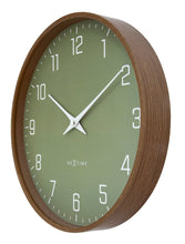Modern Wall clock, Silent, 12" wood-tone frame - LYRA