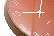 Modern Wall clock, Silent, 12" wood-tone frame - LYRA