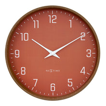 Modern Wall clock, Silent, 12" wood-tone frame - LYRA