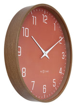Modern Wall clock, Silent, 12" wood-tone frame - LYRA