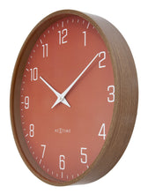 Modern Wall clock, Silent, 12" wood-tone frame - LYRA