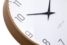 Modern Wall clock, Silent, 12" wood-tone frame - LYRA
