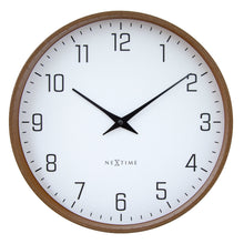 Modern Wall clock, Silent, 12" wood-tone frame - LYRA