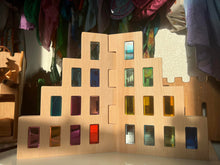 50 Pcs Rainbow Crystal Clear Translucent Rectangular Lucite Building Blocks Set with Storage Tray