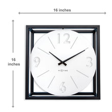 Time Frame Rotatable Clock - Innovative Bold Design - White & Black Metal - 16 Inches - (NeXtime 3537WI)
