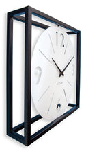 Time Frame Rotatable Clock - Innovative Bold Design - White & Black Metal - 16 Inches - (NeXtime 3537WI)