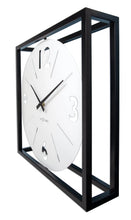 Time Frame Rotatable Clock - Innovative Bold Design - White & Black Metal - 16 Inches - (NeXtime 3537WI)