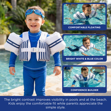 Floating Jackets with Sleeves for Pool or Beach | 1-3 Years | White & Blue