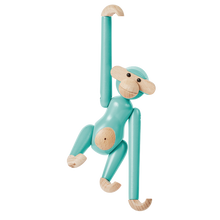 Kay Bojesen Monkey, Mini, Turquoise, H: 3.7"