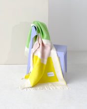 Blanket COLOR BLOCK No. 2 Yellow / Green and Lilac 4.25 x 6.5ft