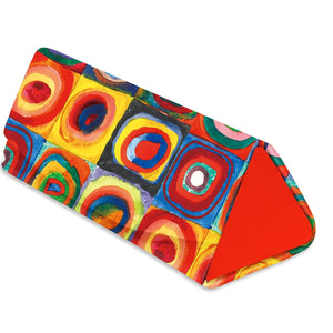 Folding Glasses Case - Vegan, Trifold, Kandinsky Circles