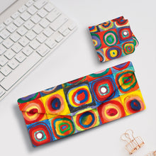 Folding Glasses Case - Vegan, Trifold, Kandinsky Circles